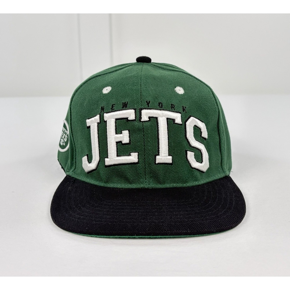 New York Jets NFL Team Apparel Snapback Hat Green Black NOS Officially Licensed